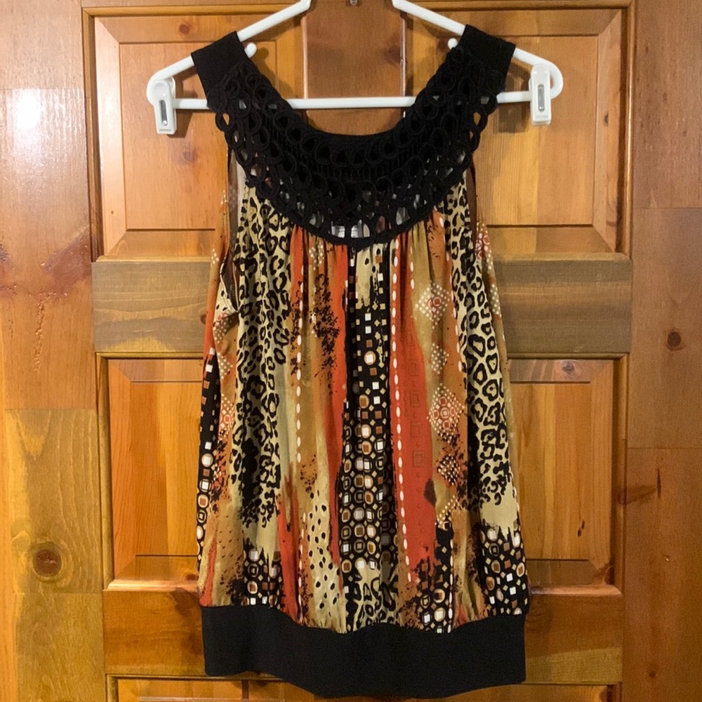 Wrapper Dressy Animal Print Tank Top